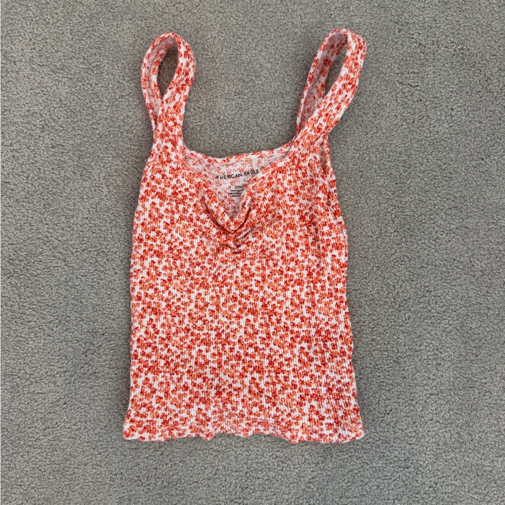 American Eagle Floral Red Women's Top